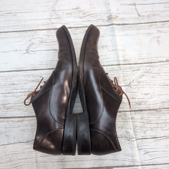John Fluevog Dark Brown Leather Lace Up Oxford Derby Shoes Men Size 10.5 - Picture 7 of 10